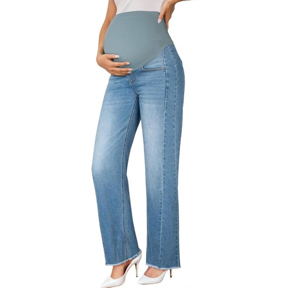 Maternity Jeans Womens Stretch Denim Ripped Boyfriend Size Small - Picture 7 of 7